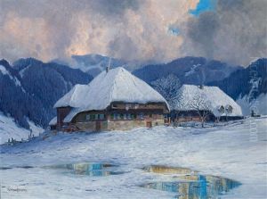 Two Black Forest Houses In Winter Two Black Forest Houses In Winter