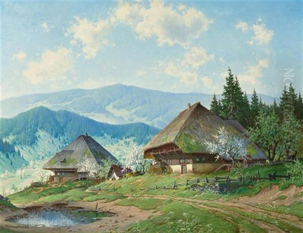 Black Forest Farm In Elztal In The Spring - view 1