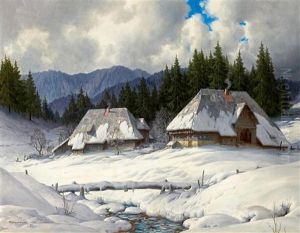 Winter Landscape In The Black Forest by Karl Hauptmann