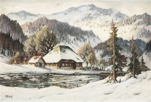 Sonniger Wintertag Im Schwarzwald by Karl Hauptmann