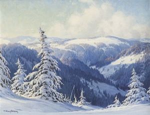 Tief Verschneite Schwarzwaldlandschaft by Karl Hauptmann