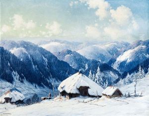 Schwarzwaldhofe In Winterlandschaft by Karl Hauptmann