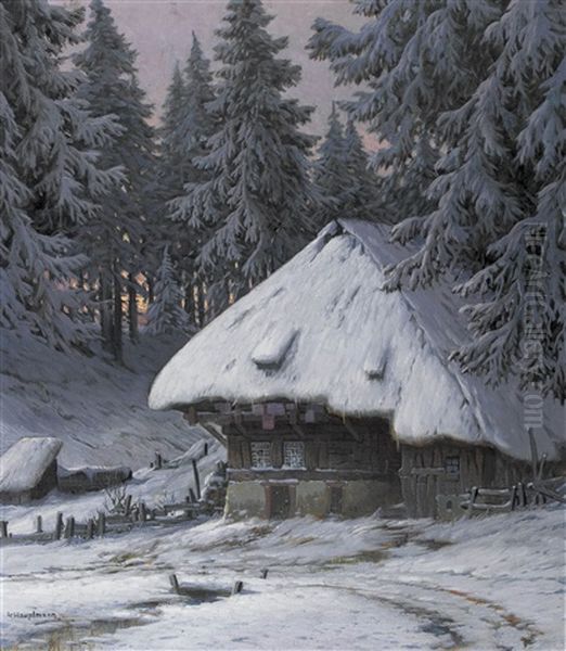 Verschneites Bauernhaus Im Schwarzwald - view 1