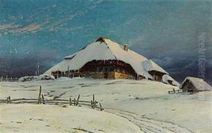 Schwarzwaldhaus An Einem Sonnigen Wintertag Schwarzwaldhaus An Einem Sonnigen Wintertag
