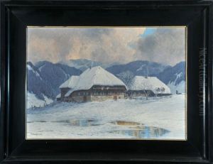 Bauernhofe Im Winterlichen Schwarzwald by Karl Hauptmann