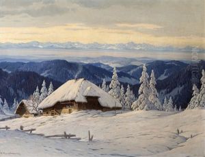 Verschneiter Blick Uber Den Schwarzwald by Karl Hauptmann