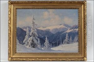 Talvimaisema Vuoristossa by Karl Hauptmann
