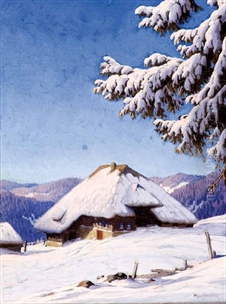 Bauernhaus In Sonniger Winterlandschaft (schwarzwaldlandschaft) - view 1