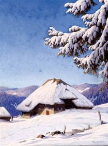 Bauernhaus In Sonniger Winterlandschaft (schwarzwaldlandschaft) by Karl Hauptmann