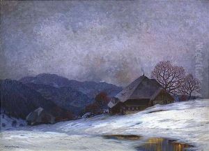 Verschneite Winterlandschaft (bernau Im Schwarzwald?) by Karl Hauptmann