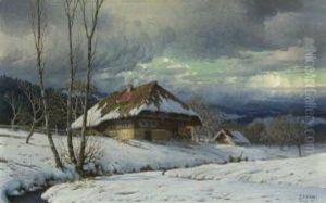 Scharzwaldhaus Im Spatwinter by Karl Hauptmann