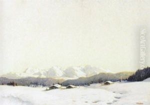 Winterliche Gebirgslandschaft by Karl Hauptmann