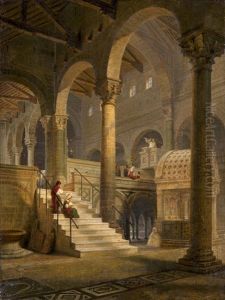 Blick In Das Innere Von San Miniato Al Monte In Florenz by Maximilian Albert Hauschild