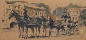 Carriage With 4 Horses by Apcar Baltazar