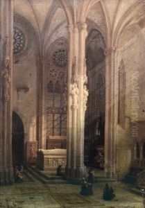 Interieur D"eglise Avec Effets De Soleil by Maximilian Albert Hauschild