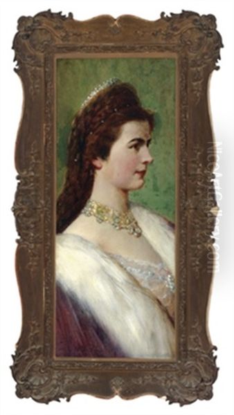 Kaiserin Elisabeth Von Osterreich, Portrat, Die Kaiserin Im Profil Nach Rechts Blickend Mit Diademgeschmucktem Haupt - view 1