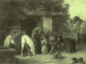 Gauklerfamilie Vor Offenem Scheunentor Gauklerfamilie Vor Offenem Scheunentor