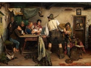 Der Eifersuchtige Jager In Der Wirtsstube by Ernst Friedrich Hausmann