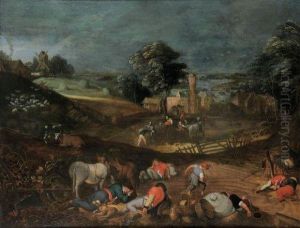 Paysage De Campagne Apres La Moisson.