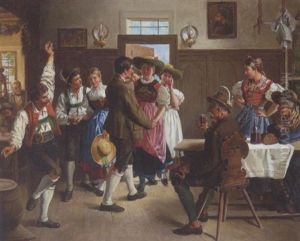 Tanzvergnugen In Der Stube by Ernst Friedrich Hausmann