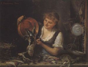 Fischverkauferin by Ernst Friedrich Hausmann