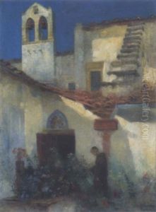 Fransiskaner Im Klostergarten by Ernst Friedrich Hausmann