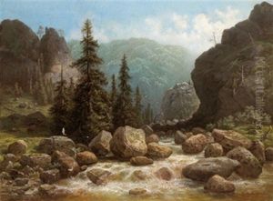Parthie Aus Dem Oderthale Im Harzgebirge by Gustav Hausmann