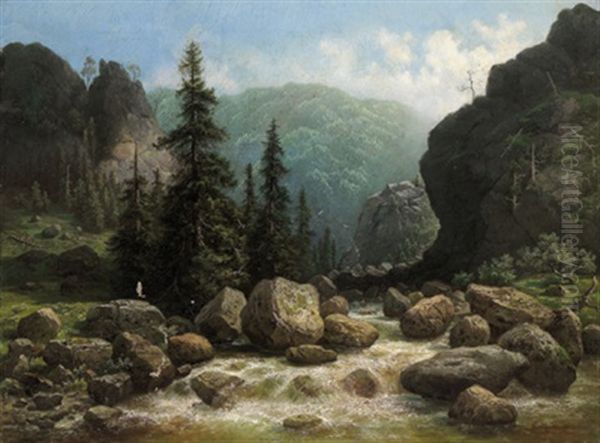 Parthie Aus Dem Okerthale Im Harzgebirge - view 1