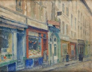 Ruelle Bruxelloise Animee by Gaston Haustrate