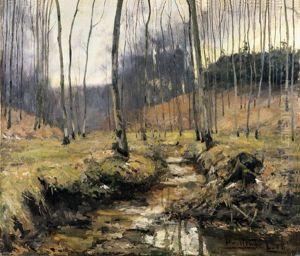 Ruisseau Dans La Foret by Gaston Haustrate
