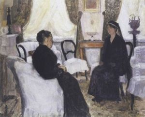 Conversation Au Salon by Gaston Haustrate