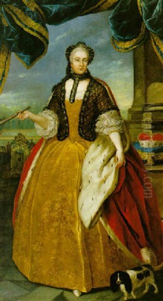 Portratt Forestallande Drottning Maria Theresia I Helfigur - view 1