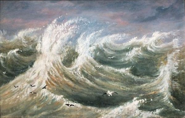 Gulls Over A Rough Seas - view 1
