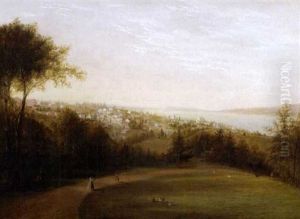 American Landscape Of A View Of Sing Sing, New York, On The Hudson River by Robert Havell Jr.