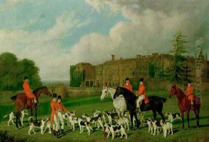 A Meet Of Sir John Cope's Hounds At Bramshill, Hampshire by Edmund Havell Jnr.