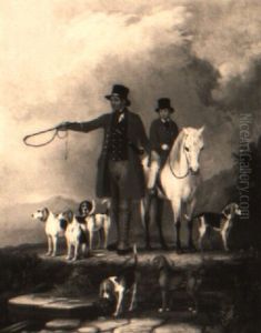 Nicholas Grimshawe And The Old Huntsman, Methusalem Yates by Edmund Havell Jnr.