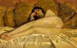 Liegender Madchenakt by Hendrik Johannes Haverman
