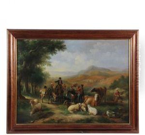 Delivery Of Food To A Shepherd In The Fields by Joseph Patrick Haverty