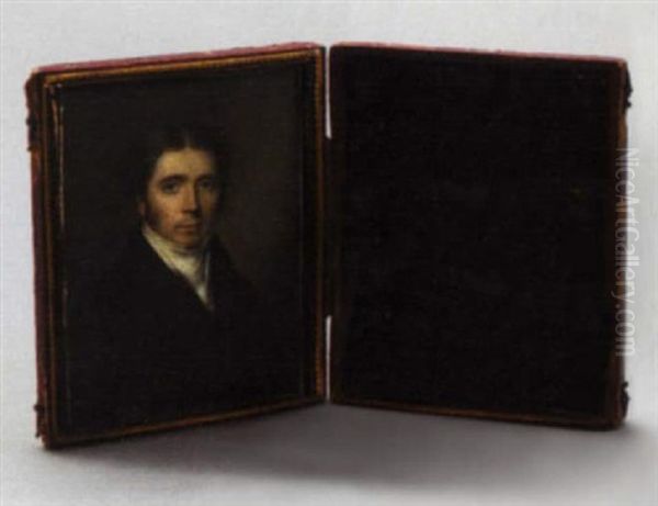 Portrait Of A Young Gentleman Depicted In A Black Coat And Vest With A White Stock - view 1