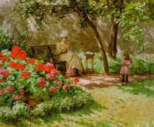 Nahstunde Im Garten by Henri Charles Julien Havet