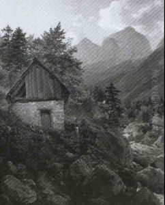 Muhle Im Tentathale Mit Dem Jalouz-gebirge by Jan Trentan Havlicek