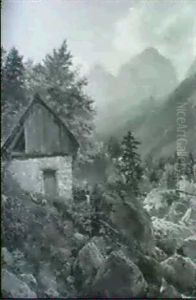 Muhle Im Trentathale Mit Dem Jalouz-gebirge by Jan Trentan Havlicek