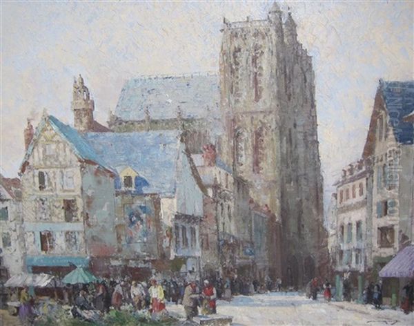 Market Day In A French Town - view 1