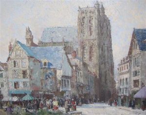 Market Day In A French Town by William Lee Hawkey