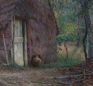 Pot De Terre A L'entree D'une Hutte
