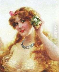 Retrato De Mujer Con Caracol by Louis Welden Hawkins