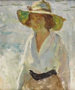 Untitled - Woman With Hat by Charles Hawthorne