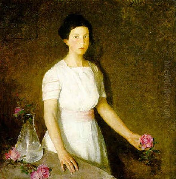 Girl With Red Rose - view 1