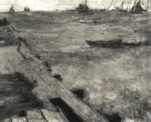 Habor Scene With Figures And Boats by Charles Hawthorne