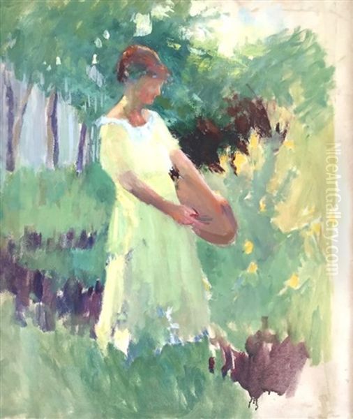 Woman In Garden - view 1